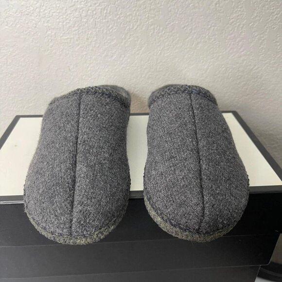 HAFLINGER Alaska Classic Slipper Wool Grey Slip On Mule Men's Size 45 EU/12 US - Picture 1 of 9
